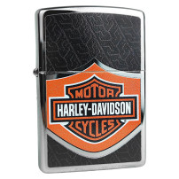 ZIPPO Feuerzeug Harley Davidson schwarz & orange