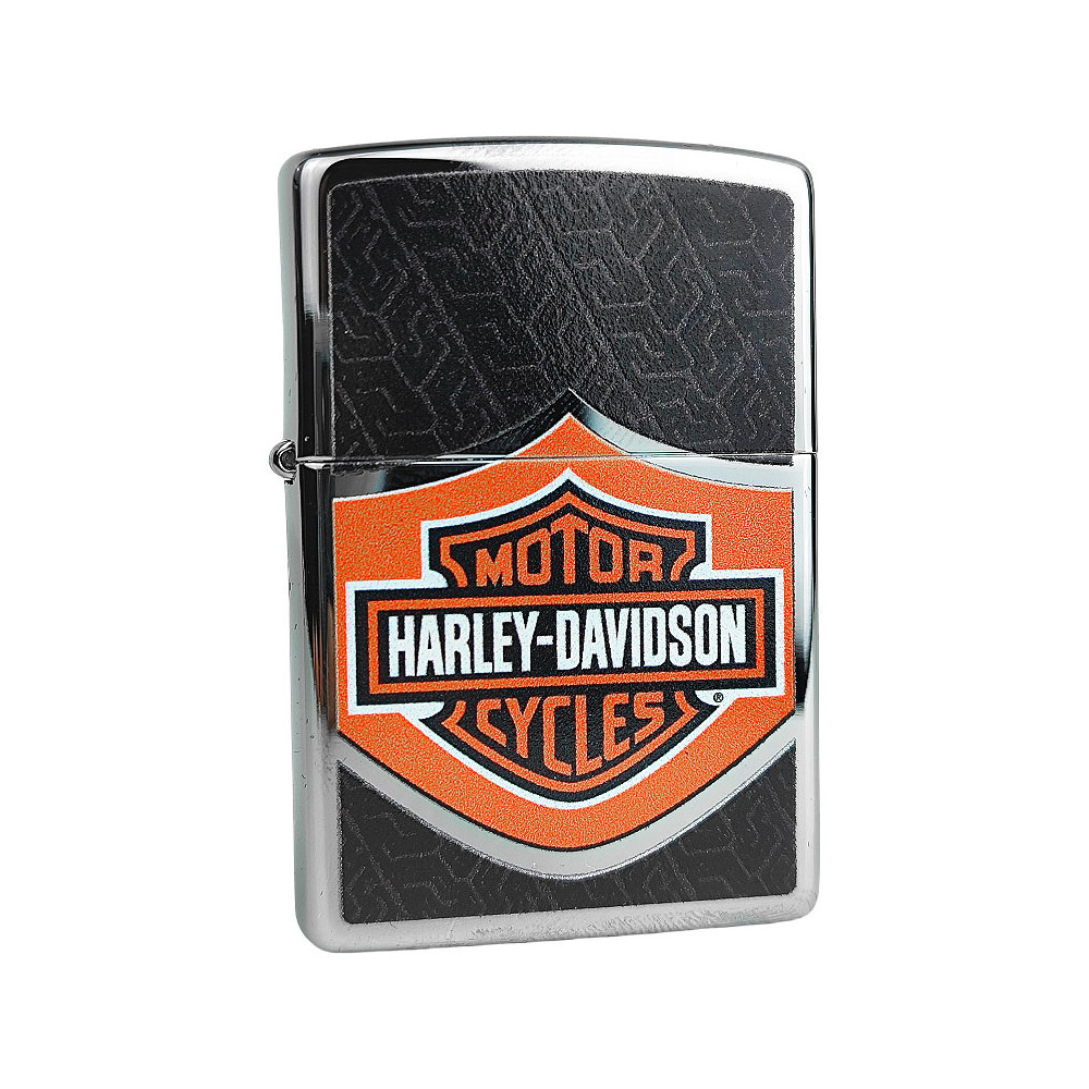 ZIPPO Feuerzeug Harley Davidson schwarz & orange