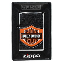 ZIPPO Feuerzeug Harley Davidson schwarz & orange