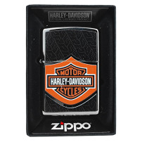 ZIPPO Feuerzeug Harley Davidson schwarz & orange