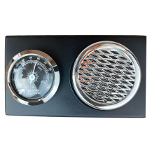 Humidor-Set, schwarz/braunes Leder, 25