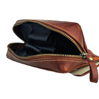 Pfeifenetui braun antik für 2 Pfeifen