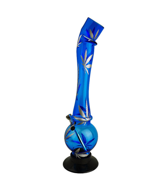 Bong aus Acryl, gebogen, Blattfarben