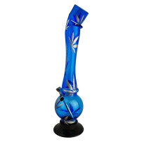 Bong aus Acryl, gebogen, Blattfarben