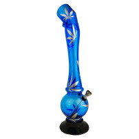 Bong aus Acryl, gebogen, Blattfarben