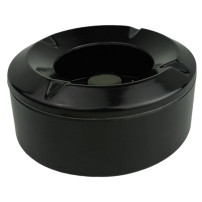 Kurbelbarer Kunststoff-Aschenbecher, 10 cm, schwarz