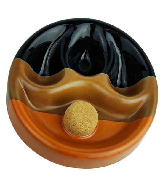 Pfeifenaschenbecher schwarz/braun