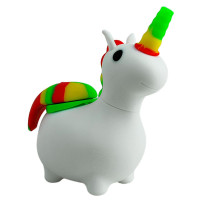 Silikon-Bong, weiß, Einhorn, 12 cm