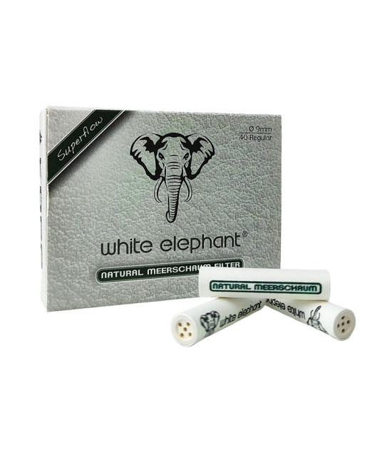 Pfeifenfilter White Elephant Meerschaum 9 mm 40 Stück