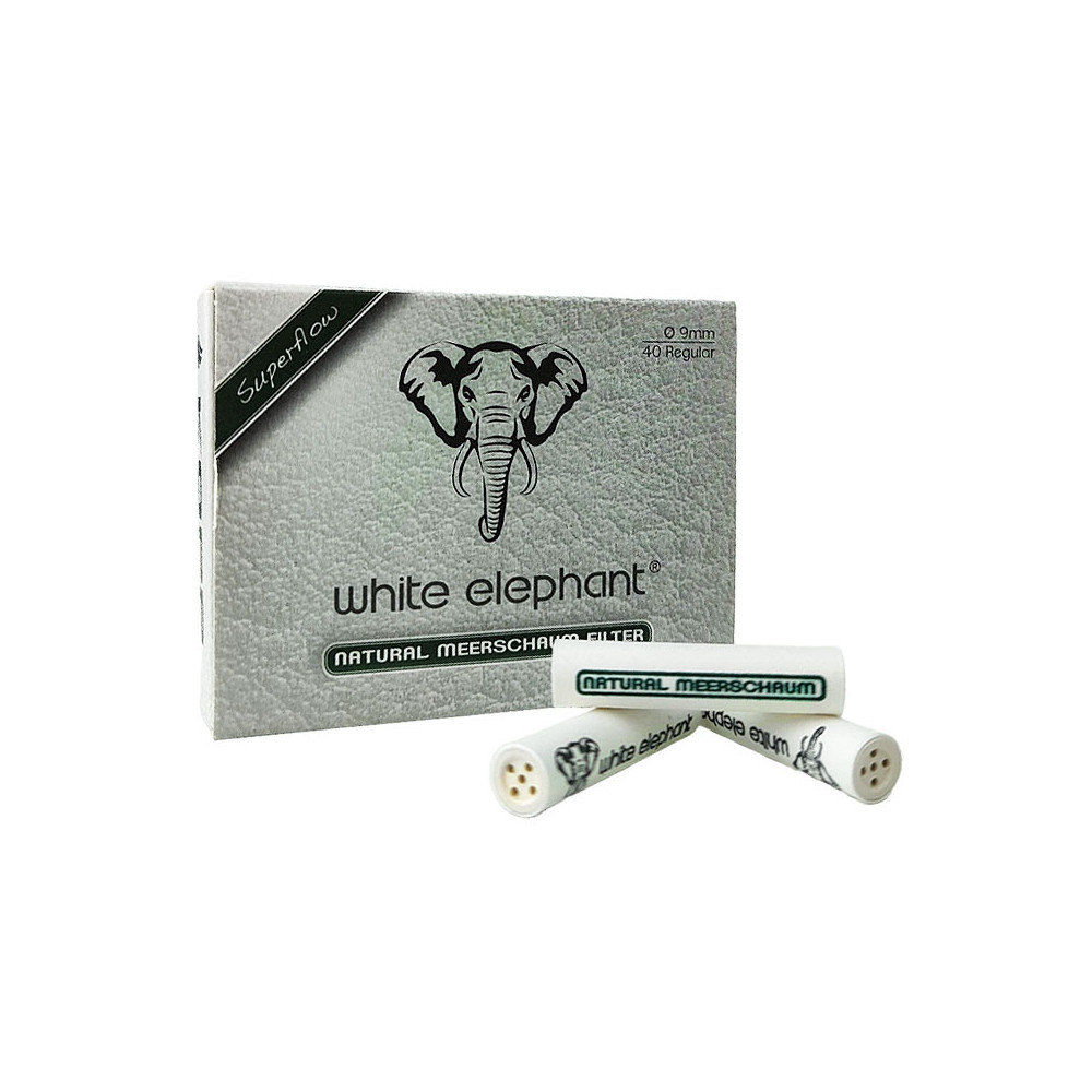 Pfeifenfilter White Elephant Meerschaum 9 mm 40 Stück