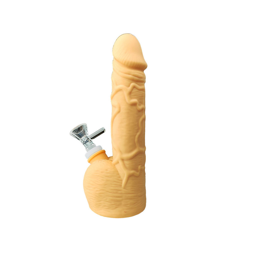 Silikon-Penis, weiß, 20 cm, Bongform
