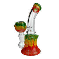 Bongglas Black Leaf Mini-Bubbler Rasta 16cm