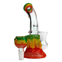 Bongglas Black Leaf Mini-Bubbler Rasta 16cm