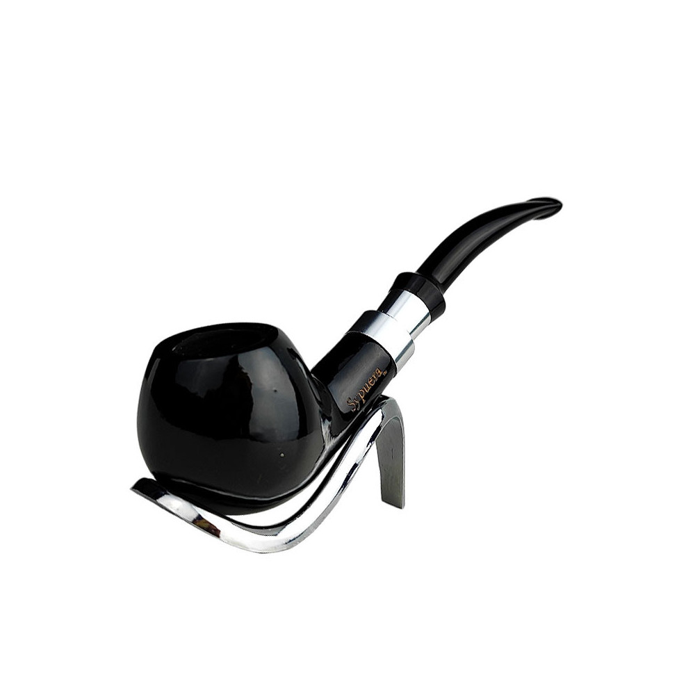 Pfeife Sypuera Lux schwarz & silber 11088