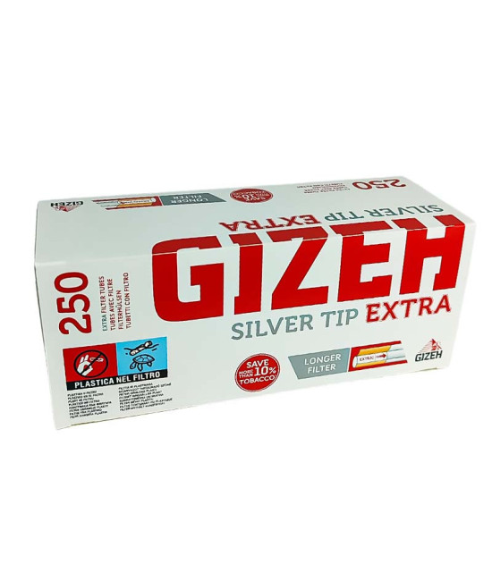 GIZEH Silver Tip Extra Zigarettenhülsen, 250 Stück