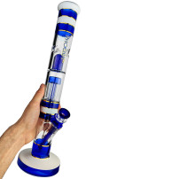 Glasbongo Phoenix 43 cm - Blau-weiß