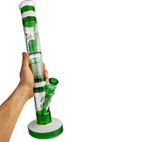 Glasbongo Phoenix 43 cm - Grün-Weiß