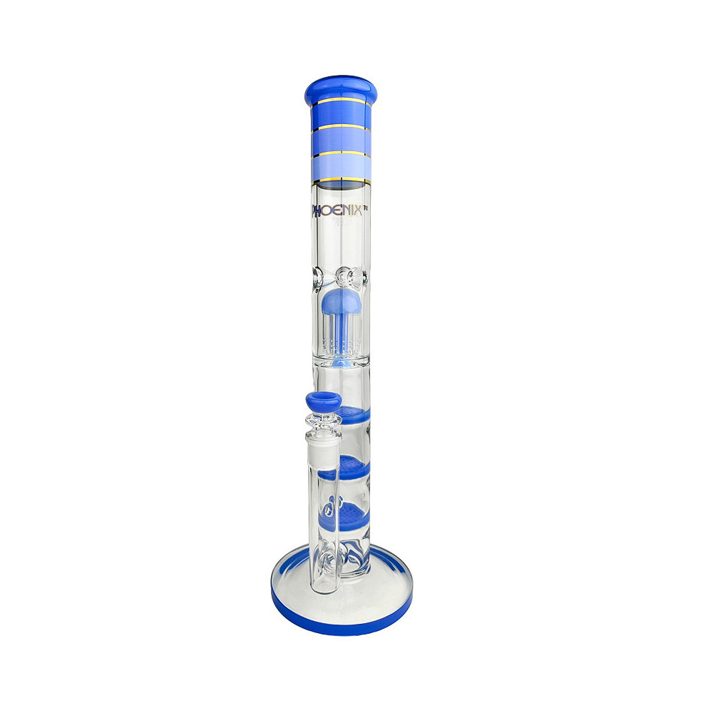 Bong Phoenix Triple Honeycomb 46cm - Blau