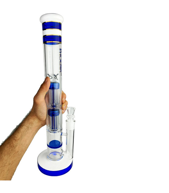 Glasbong Phoenix 43 cm – Milchblau