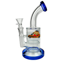 Mini-Bong aus Glas, Wabenform, Schwein, 19 cm