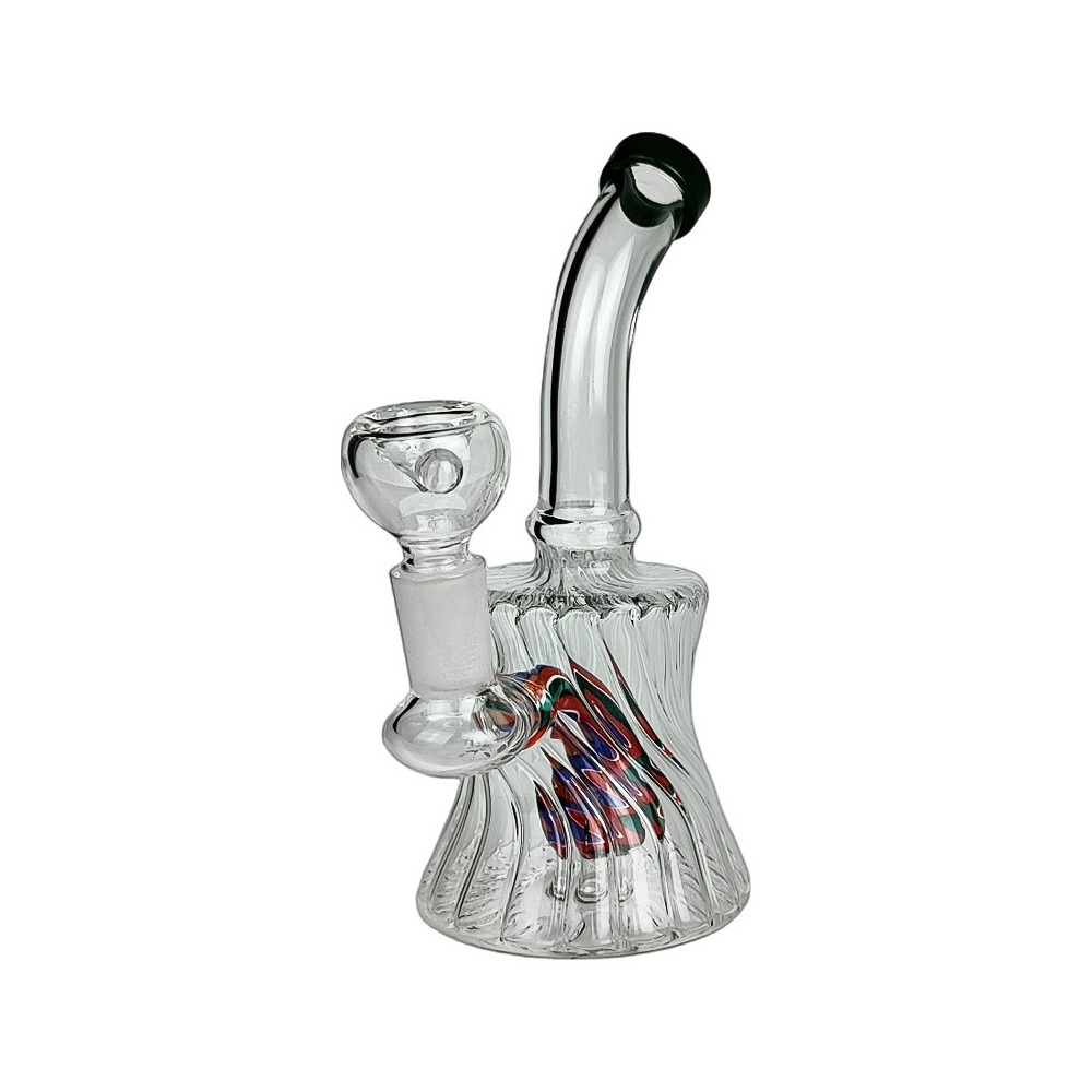 Mini-Bong aus Glas, spiralförmig, 17 cm
