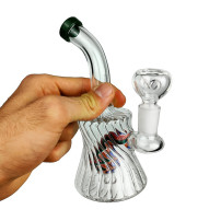 Mini-Bong aus Glas, spiralförmig, 17 cm