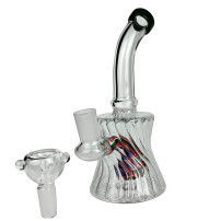 Mini-Bong aus Glas, spiralförmig, 17 cm