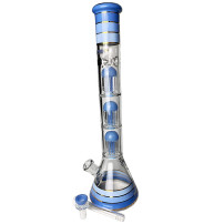 Phoenix Glass Bongo 46 cm - Milchblau
