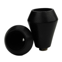 Bong-Puffkopf aus Holz, schwarz, 4 cm, O19 mm