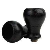 Bong-Puffkopf aus Holz, schwarz, 4 cm, O18 mm