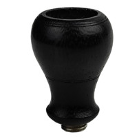 Bong-Puffkopf aus Holz, schwarz, 4 cm, O18 mm
