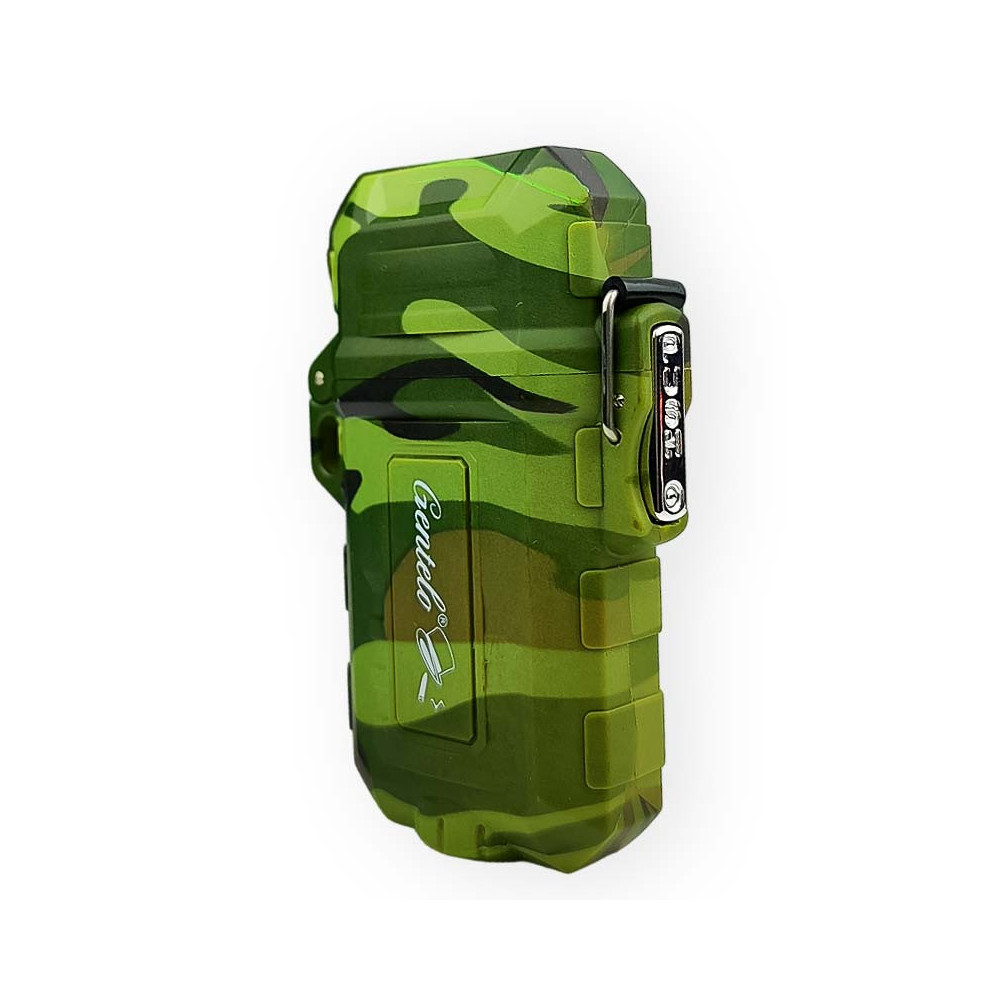 Plasma-Feuerzeug USB Survival Camo grün