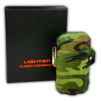 Plasma-Feuerzeug USB Survival Camo grün