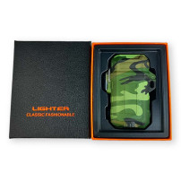 Plasma-Feuerzeug USB Survival Camo Grün - in einer Box