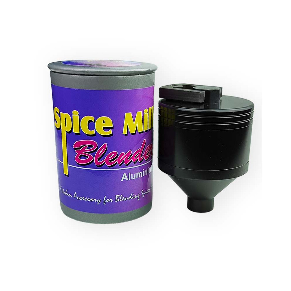 Weiße 3-teilige Mühle mit Trichter und Dose