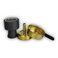 AMY Deluxe Carbonica Hybrid Shisha - Schwarz - Krone und Hitzemanagement