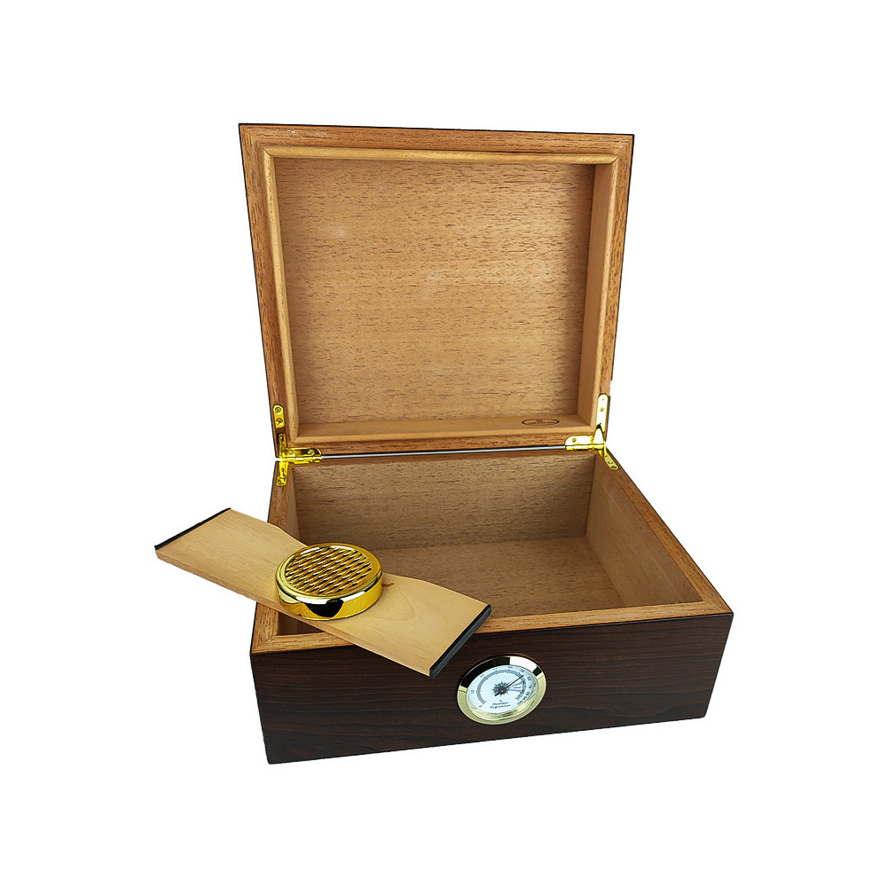 Humidor Dunkles Holz Hygrofront