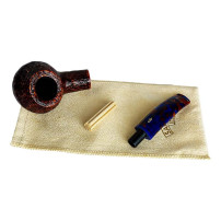 Pfeife SAVINELLI FANTASIA RUST. Dunkelbraun 9 mm 673 - zerlegte Pfeife mit Pfeifenbeutel