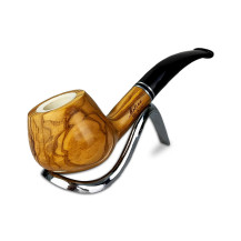 Pfeife Molina Classic, gebogen, Olivenholz, Meerschaum