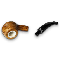 Molina Classic Bent Olivenholz-Meerschaumpfeife, ausgeklappt