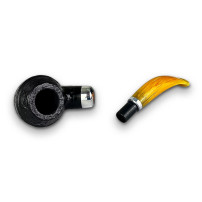 Molina Bent Rhodesian Sandblasted Ambra Pipe, unentfaltet
