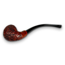 Molina Bent Apple Churchwarden Rusticated Pipe, horizontal