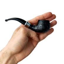 Pipe Molina Half Bent Apple Serie Tromba sandgestrahlt in Hand