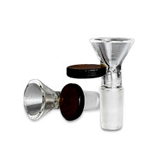 Schale mit Henkel, bernsteinfarben, NS14 - Bongo-Glasschale