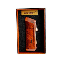 Honest Zigarrenfeuerzeug – Holz, 3-Düsen mit Cutter – in Originalverpackung
