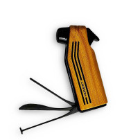 Ehrliches Pfeifenfeuerzeug – Helles Holz mit Besteck – Ansicht des Bestecks