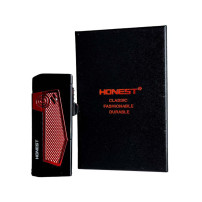 Honest Red Metallic 4-Düsen-Feuerzeug – mit Box