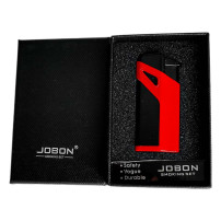 Jobon 3-Düsen-Zigarrenfeuerzeug mit Cutter, schwarz/rot – mit Box