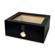 Box mit Hygrometer, schwarz