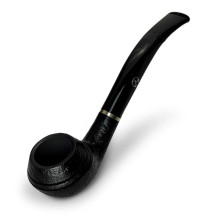 Rattrays Mary Briar Tabakpfeife – Sandgestrahlt 161 schwarz in „Rhodesian“-Form – Ansicht des Pfeifenkopfes